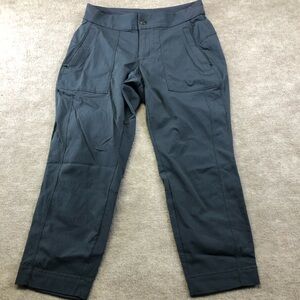 Athleta Jogger Pants Womens 2P Gray Snap Flat Front Pockets Sum17